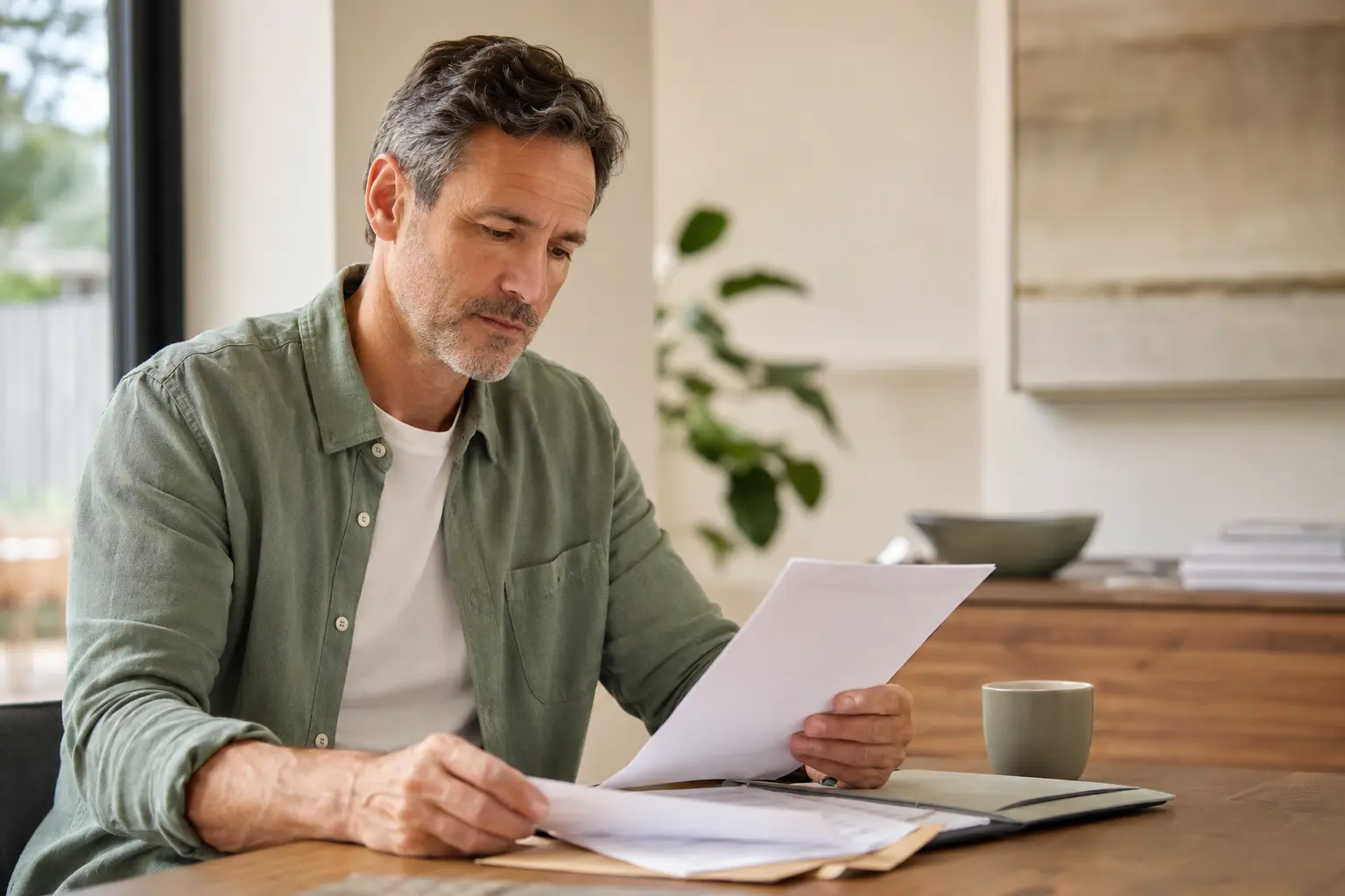 Man reviewing paperwork after experiencing concerns about his medical care.